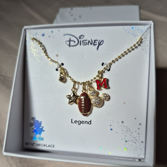 Disney Mickey Football Charm Necklace - Picture 1 of 2